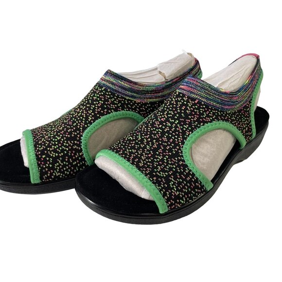 TRAQ Alegria Dream Knit Sport Queen Sandals Slip On Funplex Lime Eur 37 US 6.5-7 - Picture 6 of 9